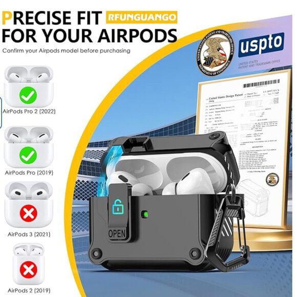 AirPods Pro 2nd/1st Generation CASE with Lock - Picture 5 of 6